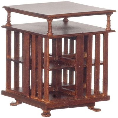 Melody Jane Dolls Houses Dollhouse Walnut Mission Library Table JBM Miniature Study Office Furniture