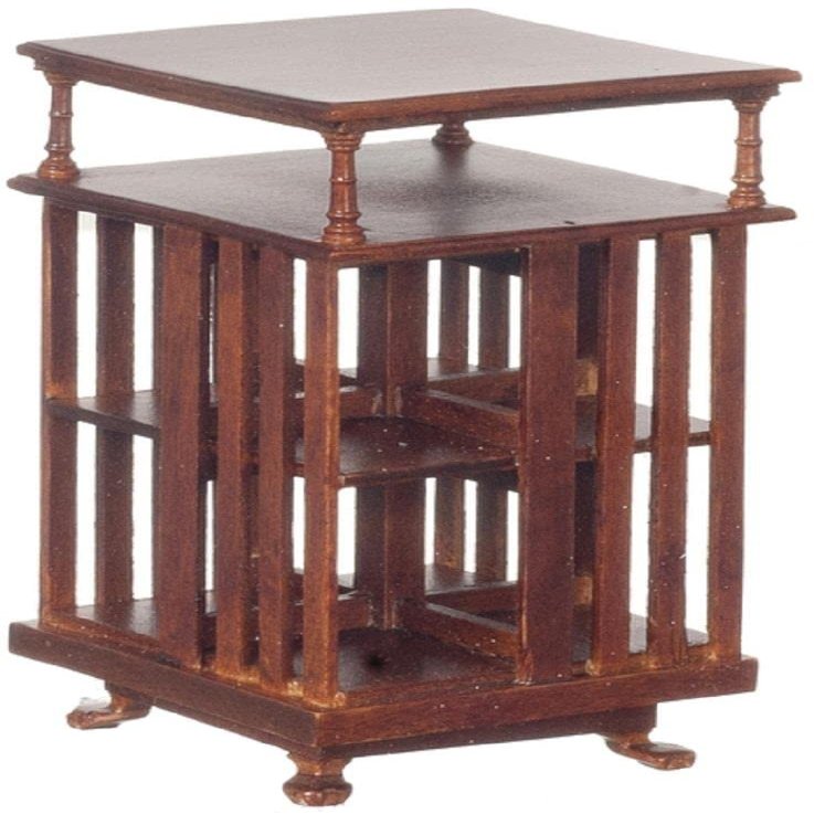 Melody Jane Dolls Houses Dollhouse Walnut Mission Library Table JBM Miniature Study Office Furniture