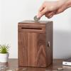 Coin Bank Wooden Piggy Bank,Square Coin Bank,with Lock and Keys Money Bank,Makes A Unique and Elegant Prefect Choice for Birthday for Boys and Girls view 3