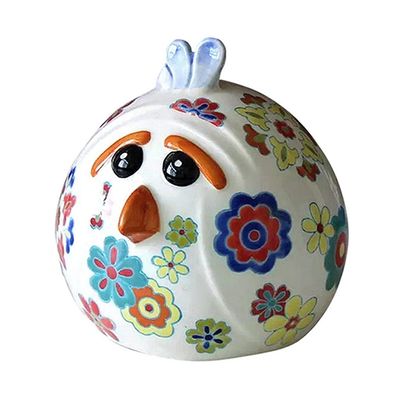 KKNH Coin Bank Piggy Bank Painted Ceramic Chicken for KidsCeramic Art Money Box Living Room Hand Painted Pottery Decorated for Boys and Girls