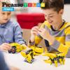 PicassoTiles Dinosaur Robot Solar Powered STEM Unique Transformation Renewable Sun Energy Educational Learning Engineering Building Toy 3-in-1 Science Experiment Kit Model Boys Girls Ages 8+ view 3