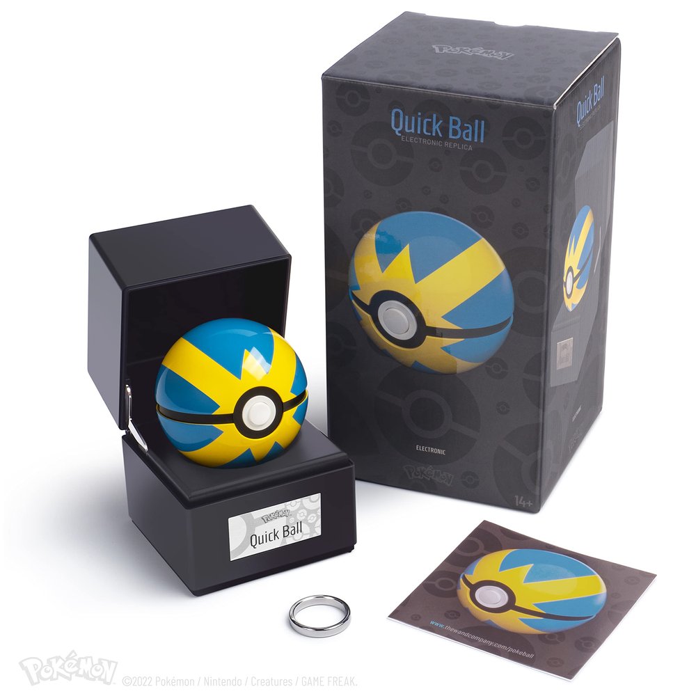 The Wand Company Original Pok Ball Authentic Replica - Realistic, Electronic, Die-Cast Pok Ball with Display Case Light Features Officially Licensed by Pokmon