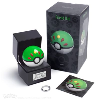 The Wand Company Original Pok Ball Authentic Replica - Realistic, Electronic, Die-Cast Pok Ball with Display Case Light Features  Officially Licensed by Pokmon