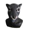 HENGYUTOYMASK Mouse Latex Animal Mask Mice Full Head Masquerade Cosplay Mask Carnival Party Fancy Dress Rat Mask (Black Mouse Mask) view 3