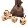20MM Creative Wooden Letter Dice Set, 5 Pieces Laser Engraved A-Z Pattern Cube Rolling Dices for Party Game view 1