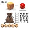20MM Creative Wooden Letter Dice Set, 5 Pieces Laser Engraved A-Z Pattern Cube Rolling Dices for Party Game view 2