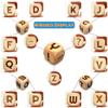20MM Creative Wooden Letter Dice Set, 5 Pieces Laser Engraved A-Z Pattern Cube Rolling Dices for Party Game view 3