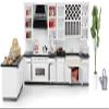 Dollhouse Kitchen Set Miniature Furniture of Dining Room Kitchen Kit 1/12 Scale Wooden Dollhouse Accessories (Style B) view 2