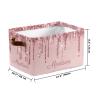 Deven Rose Gold Sparkle No Really Glitter Personalized Large Storage Baskets for Organizing Shelves with Handle,Closet Decorative Storage Bins for Toy, Bathroom,Nursery,Home 4 Pack view 3