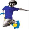 Wahu Zoingo Boingo Freestyle Pogo Ball with Handle and Footpad, Flexible Pogo Jumper for Kids Ages 6+, Bounces on Pavement and Grass, Blue/Yellow view 3