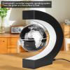 Magnetic Levitation Globe,C Shape Base Floating Decoration Black Silver World Map Globe with LED Lights for Fathers Students Teacher Business Boyfriend Birthday Gift Office Desk Decor(US) view 2