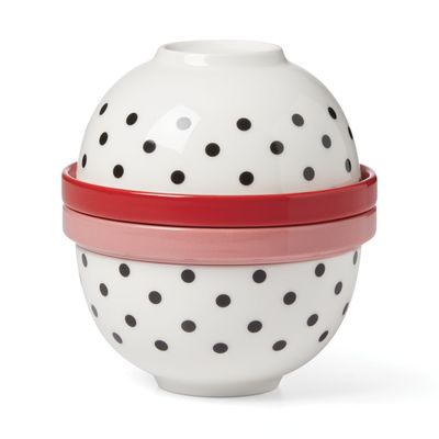 kate spade new york On the Spot 8-Piece Mini Nesting Set, White/MultiColor