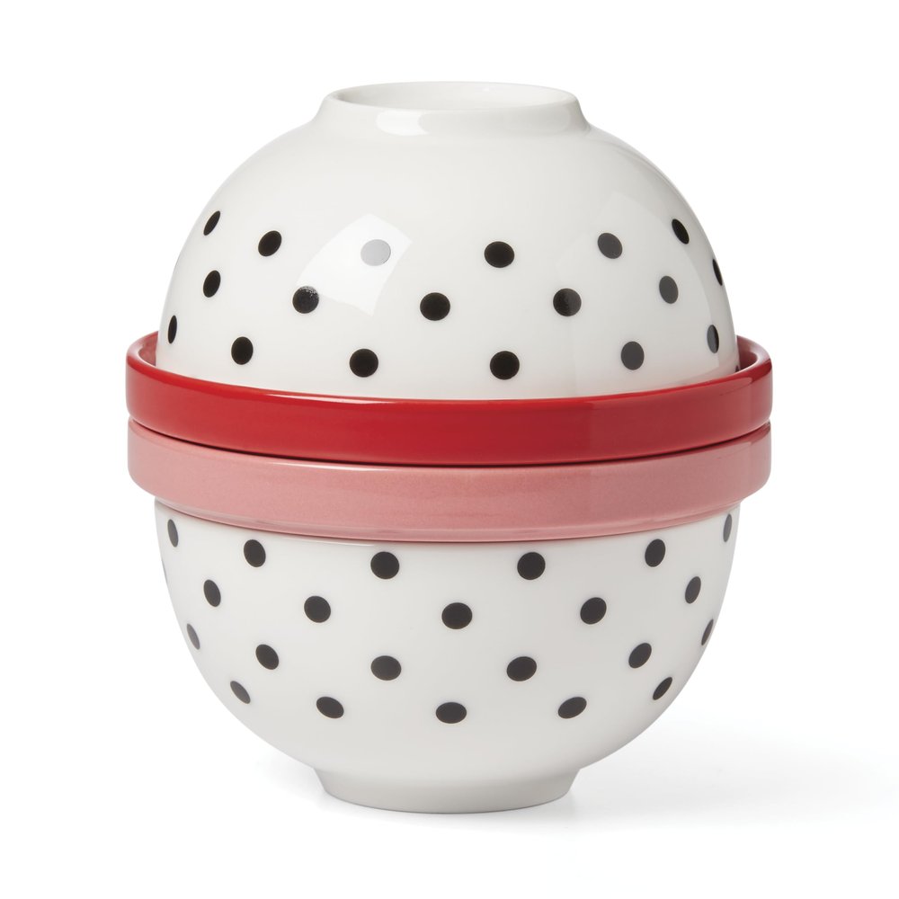 kate spade new york On the Spot 8-Piece Mini Nesting Set, White/MultiColor