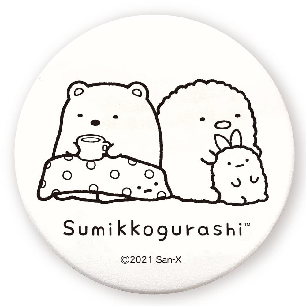 Tees Factory SG-5542183ST Sumikko Gurashi Coloring Can Badge, Large, Polar Bear & Tonkatsu, Approx. Diameter 3.0 x Depth 0.3 inches (7.5 x 0.7 cm)