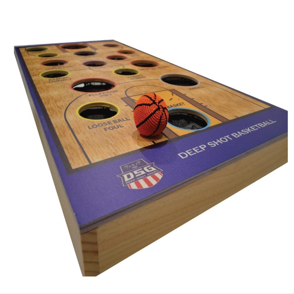Basketball-Themed Bean Bag Toss Game with UV-Printed Game Board and Hand-Stitched Bean Bags