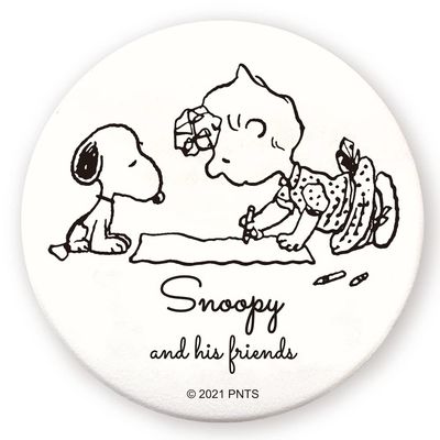Tees Factory SN-5542194SA Snoopy Coloring Can Badge, Large, Saree, Approx. Diameter 3.0 x Depth 0.3 inches (7.5 x 0.7 cm)
