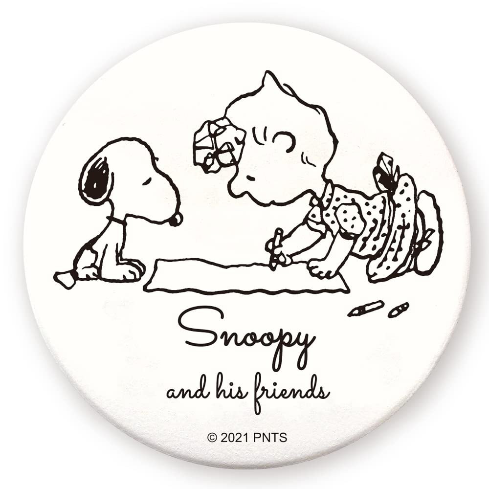 Tees Factory SN-5542194SA Snoopy Coloring Can Badge, Large, Saree, Approx. Diameter 3.0 x Depth 0.3 inches (7.5 x 0.7 cm)