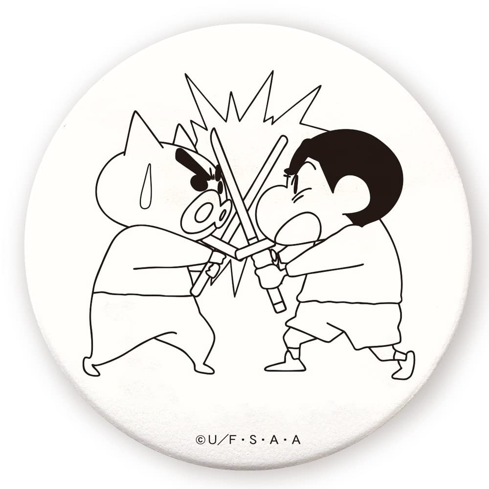 Tees Factory Crayon Shin-chan Coloring Can Badge Large Burizaemon Approx. 3.0 x D 0.3 inches (7.5 x 0.7 cm) KS-5542172BU