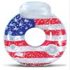 POZA USA Flag Inflatable Luxury Tube with Back Rest - Big Luxurious Lounger Pool Float Tube Filled with Sparkle Confetti, Built in Phone Holder, Cup Holders, and Handles, Premium Thick Ring - 42 Inch view 1