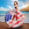 POZA USA Flag Inflatable Luxury Tube with Back Rest - Big Luxurious Lounger Pool Float Tube Filled with Sparkle Confetti, Built in Phone Holder, Cup Holders, and Handles, Premium Thick Ring - 42 Inch view 2