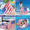 POZA USA Flag Inflatable Luxury Tube with Back Rest - Big Luxurious Lounger Pool Float Tube Filled with Sparkle Confetti, Built in Phone Holder, Cup Holders, and Handles, Premium Thick Ring - 42 Inch view 4