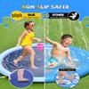 VISTOP Non-Slip Splash Pad for Kids and Dog, Thicken Sprinkler Pool Summer Outdoor Water Toys - Fun Backyard Fountain Play Mat for Baby Girls Boys Children or Pet Dog (87 inch, Blue&Blue) view 2