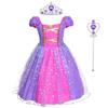 Acecharming Rapunzel Princess Dress Girls Cosplay Costume Kids Floral Puffy Dresses for Summer Pageant Fancy Dress Up Party view 1