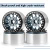 Maleonn 4PCS RC Aluminum Alloy 2.2 Beadlock Wheels 35mm Metal Wheel Hubs Set for 1/10 Scale SCX10 D90 Wraith 90048 90018 RR10 RC Crawler Car Accessories, Titanium and Black view 4
