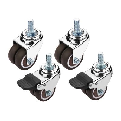 GAXQFEI 4Pcs Swivelers,Rubberers Wheels,Movingersllerers,Lockablenitureers,Double Wheels,Floor Protection/2Swivel+2Brake/50Mm/2In