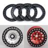 Maleonn 4PCS RC Aluminum Alloy 1.9 Beadlock Wheel Rings Replacement Rings for 1/10 Scale SCX10 D90 Wraith 90048 90018 RR10 RC Crawler Car Accessories, Matte Black view 2