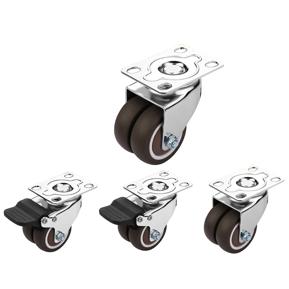 GAXQFEI Smallor Wheels,Swivelers,Transportationers,Brakeers,Trolleyors,Bea80Kg,for Indoor/Outdoornitureor/2Swivel+2Brake/50Mm/2In