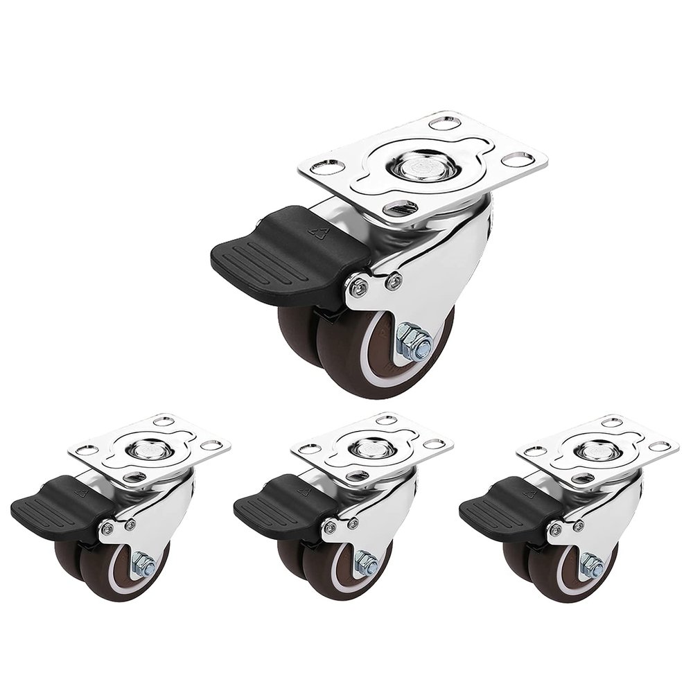 GAXQFEI Smallor Wheels,Swivelers,Transportationers,Brakeers,Trolleyors,Bea80Kg,for Indoor/Outdoornitureor/4Brake/50Mm/2In