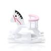 Dollhouse Miniature Rocking Horse Chair 1:12 Scale Wooden Accessories Cute Cockhorse Dollhouse Furniture Decoration Model Baby Room (Pink) view 1