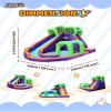 AirMyFun Water Bounce House Inflatable Bounce House for Kids with Blower. Family Backyard Bouncy Castle with Fun Doorway Tunnel, Climbing Wall, Long Safe Return Curved Slide and Ball Shooting view 2