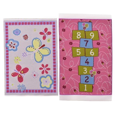 iLAND Miniature Dollhouse Accessories of Carpet for Dollhouse Furniture on 1/12 Scale and 3 - 12 Dolls, Woven Dollhouse Rugs 6 x 3.8 (2pcs Princess)