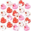 20pcs Rubber Ducks with Cards Gift Valentines Day Party Favors Small 2.36 Assorted Pink Red White Squeaky Duckies in Bulk with Love Heart Cards Treats Giveaways for Kids Cupcake Topper view 1