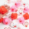20pcs Rubber Ducks with Cards Gift Valentines Day Party Favors Small 2.36 Assorted Pink Red White Squeaky Duckies in Bulk with Love Heart Cards Treats Giveaways for Kids Cupcake Topper view 4