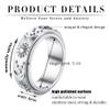 Magitaco Stainless Steel Spinner Rings Fidget Band Rings Moon Star Flower Butterfly Anxiety Rings for Women Men view 2