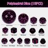 Civaner 15 Pcs Complete Polyhedral Dice Set D3-D100 Spherical RPG Dice Set in Opaque Black, 100 Sides for Role Playing Table Games Party Supplies(Black and Purple) view 2