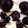 Civaner 15 Pcs Complete Polyhedral Dice Set D3-D100 Spherical RPG Dice Set in Opaque Black, 100 Sides for Role Playing Table Games Party Supplies(Black and Purple) view 3