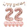 22th Birthday Decoration Happy Birthday Banner Balloons 22 Years Old Birthday Party Supplies Helium Balloons Number 22 Balloons Latex Balloon Foil Balloon, 22th Rose Gold Birthday Party Decoration view 1
