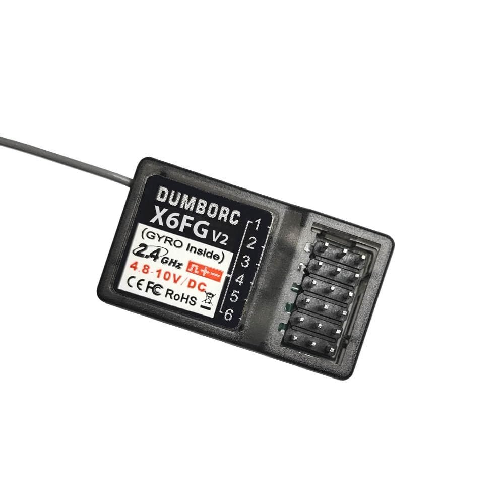 ATA HOBBY DUMBORC X6FG(Built in Gyro) 6 Channels 2.4GHz RC Receiver for DUMBORC X6/X4/X6PM-350 Transmitter RC Car Boat Tank Drifting Car