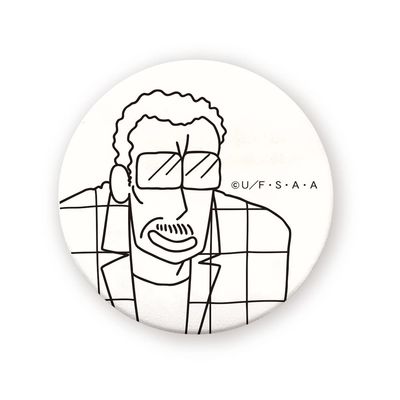 Tee's Factory KS-5542179ES Crayon Shin-chan Coloring Can Badge, Small, Garden Principal, 2.2 x D0.3 inches (5.6 x 0.7 cm)