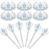 Chalyna 12 Pcs Princess Crowns Tiara Wand for Little Girl Silver Heart Jewel Plastic Tiara Winter Gift for Birthday(Blue,Heart Style) view 1