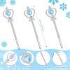 Chalyna 12 Pcs Princess Crowns Tiara Wand for Little Girl Silver Heart Jewel Plastic Tiara Winter Gift for Birthday(Blue,Heart Style) view 3