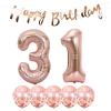 31th Birthday Decoration Happy Birthday Banner Balloons 31 Years Old Birthday Party Supplies Helium Balloons Number 31 Balloons Latex Balloon Foil Balloon, 31th Rose Gold Birthday Party Decoration view 1