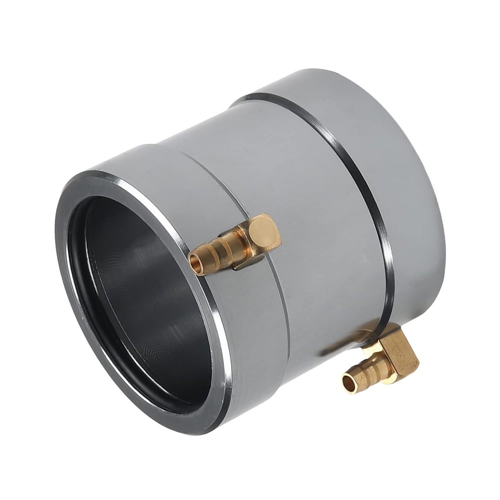 Heyiarbeit Aluminum 50mm RC Boat Motor Water Cooling Jacket with Inlet & Outlet Fittings Heatsink for 40-Series RC Boat Motor Part Accessory (Silver)