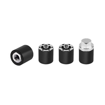 4PCS Aluminum M6 Center Lock Nut Wheel Caps Lug Nuts for 1/6 RC Crawler Car Axial SCX6 Jeep JLU Wrangler Upgrade Parts (Black)