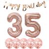 35th Birthday Decoration Happy Birthday Banner Balloons 35 Years Old Birthday Party Supplies Helium Balloons Number 35 Balloons Latex Balloon Foil Balloon, 35th Rose Gold Birthday Party Decoration view 1