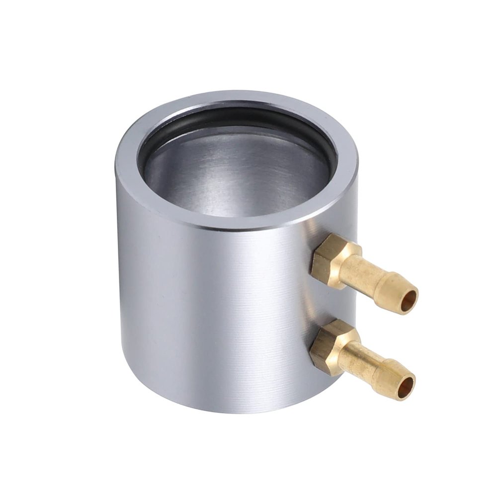 Heyiarbeit Aluminum 24mm RC Boat Motor Water Cooling Jacket with Inlet & Outlet Fittings Heatsink for 20-Series RC Boat Motor Part Accessory (Silver)